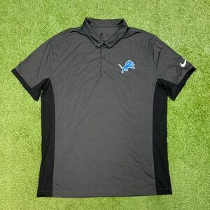 Nike Detroit Lions Polo Shirt Grey On Field Dri-FIT NFL Performance Team Size XL